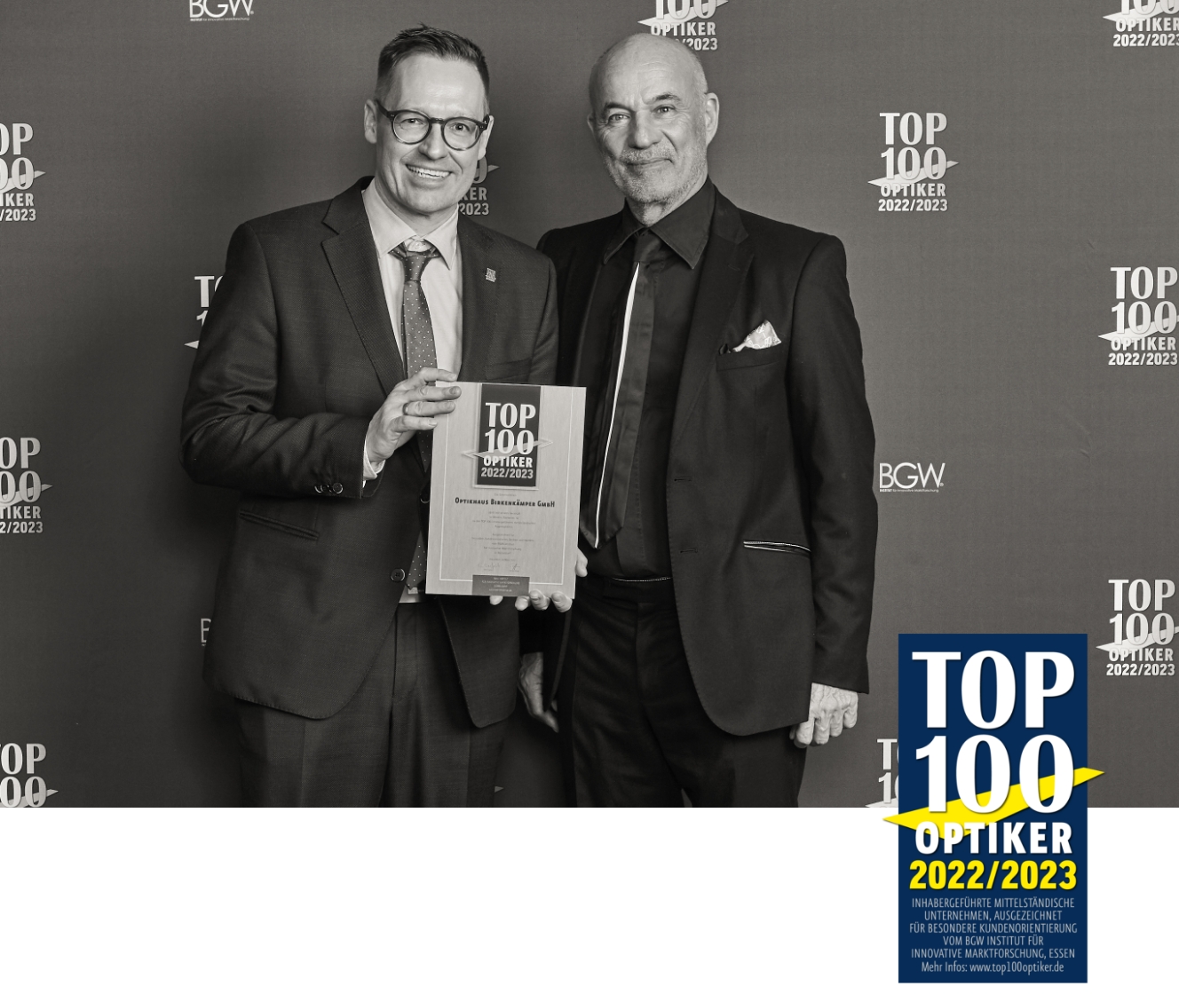 Verleihung Top 100 Optiker Deutschlands 2022/2023 Verleihung Top 100 Optiker Deutschlands 2022/2023